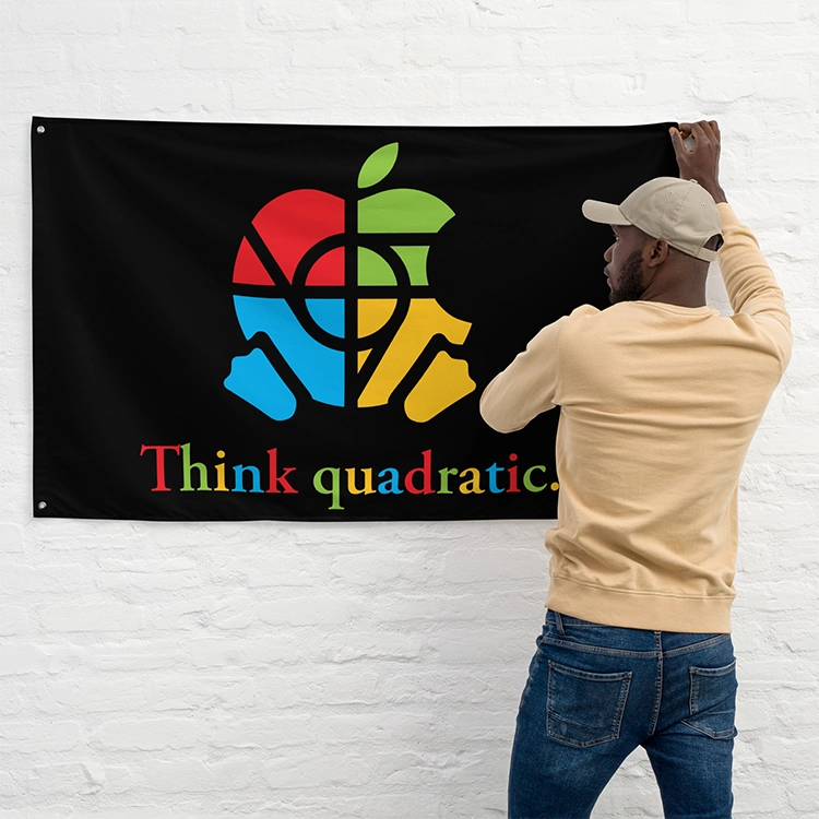 Think quadratic branded flag